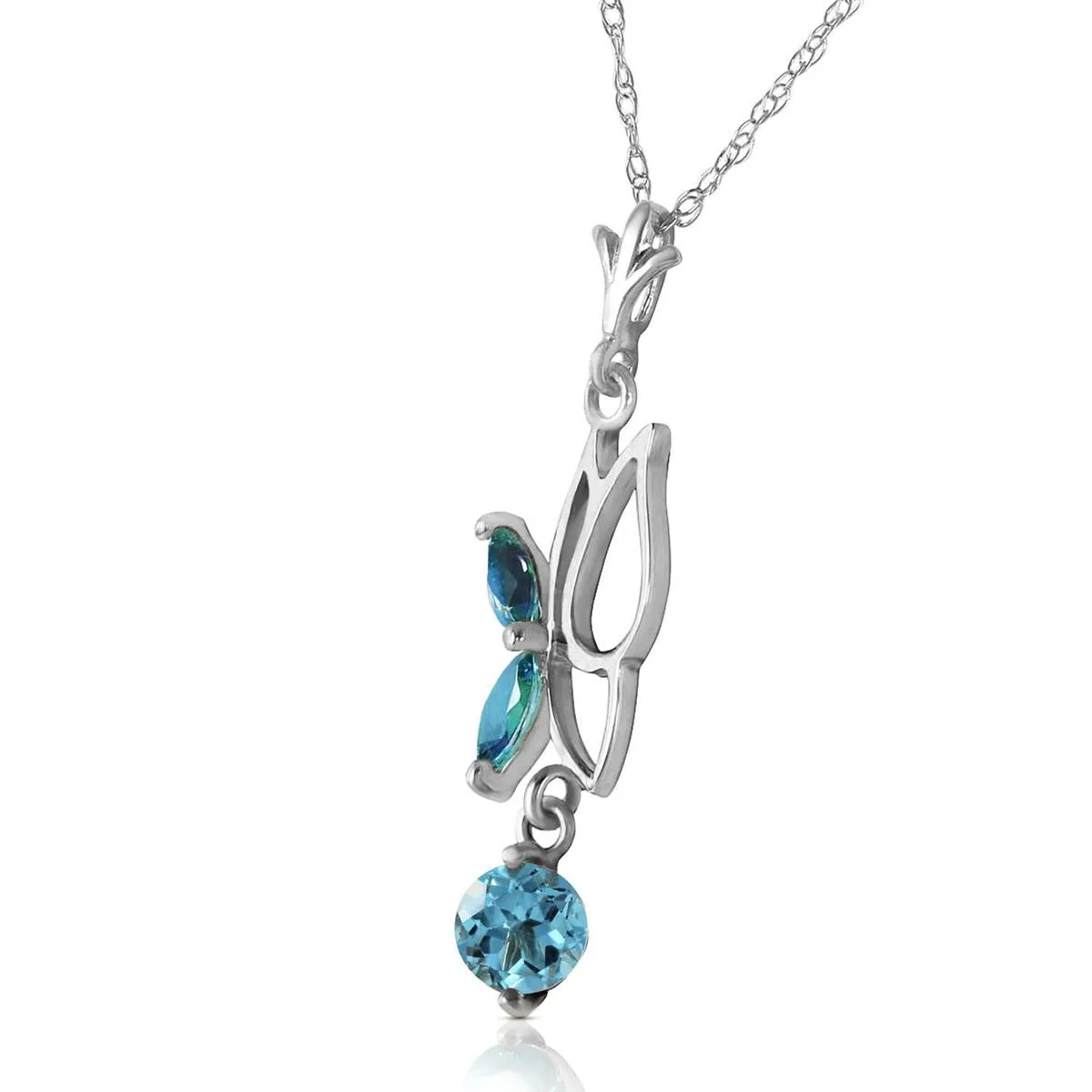 0.4 Carat 14K Solid Yellow Gold High And Mighty Blue Topaz Necklace