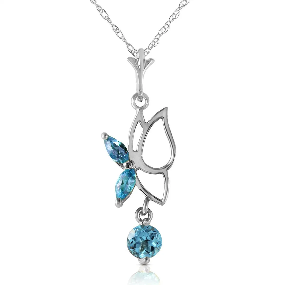 0.4 Carat 14K Solid Yellow Gold High And Mighty Blue Topaz Necklace