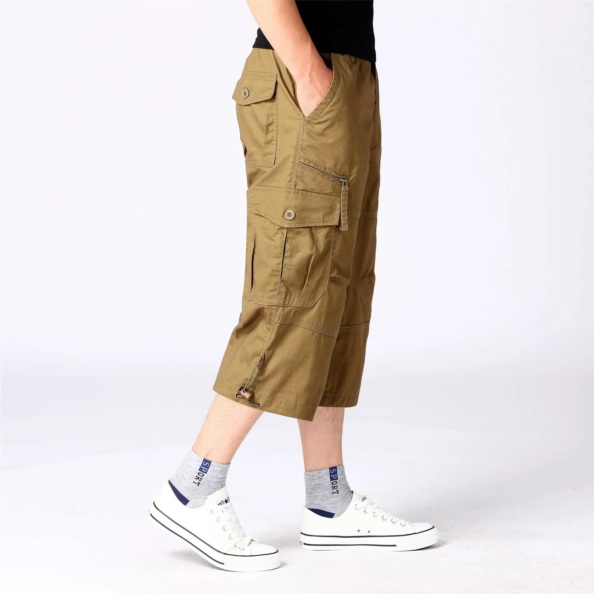 100% COTTON SPORTS CARGO SHORTS