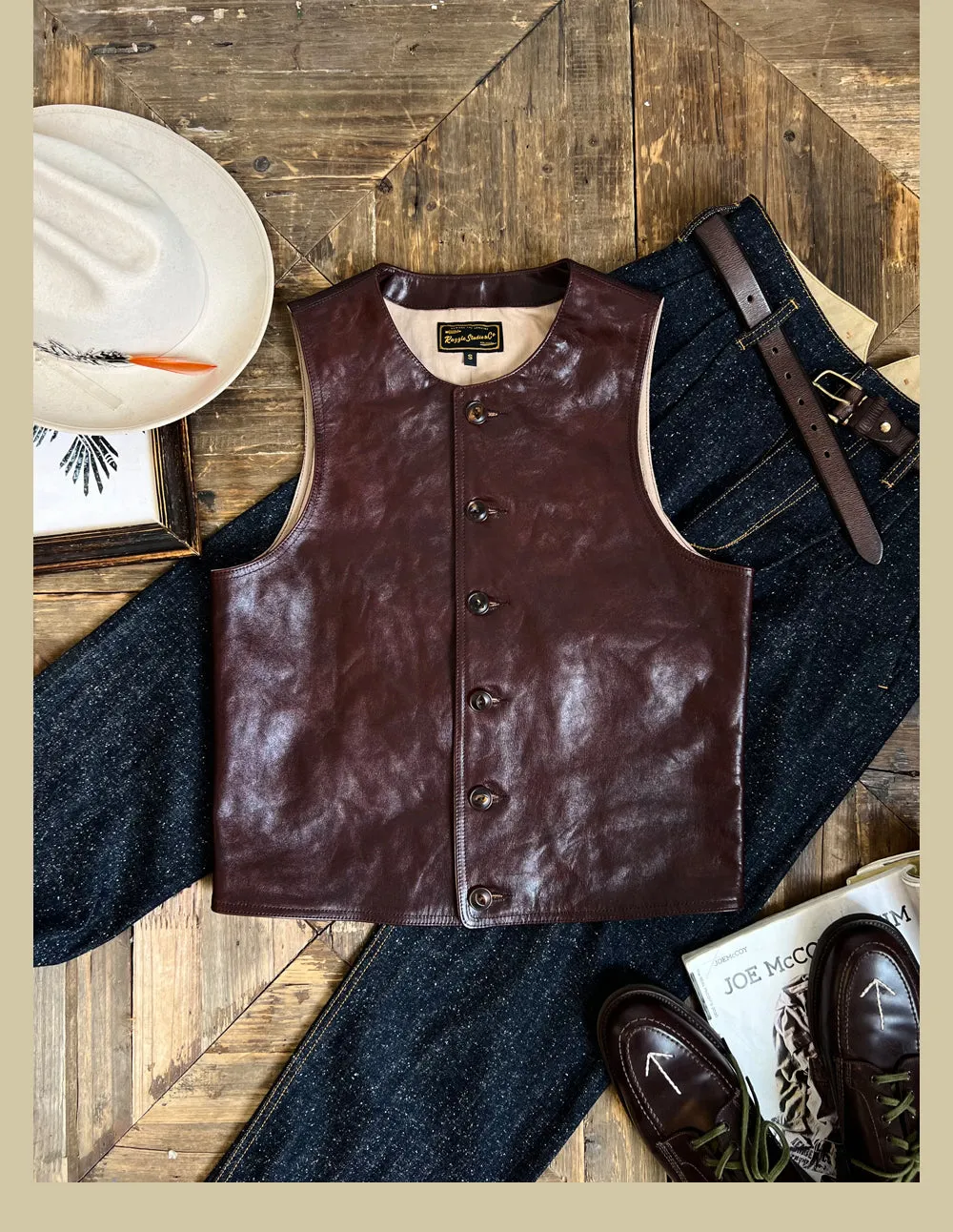 1910s Crew Neck Leather Vest