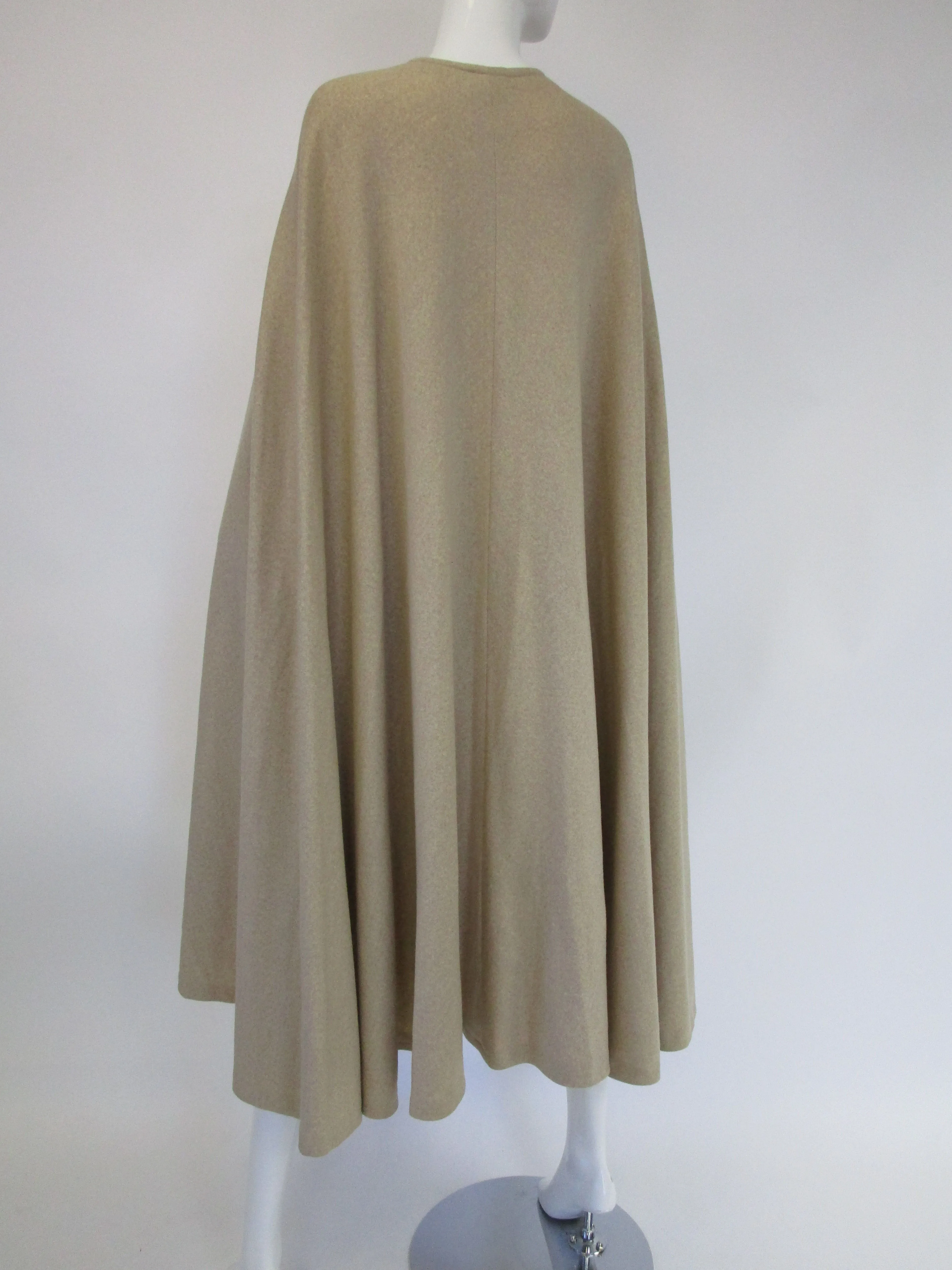 1960s Martha Tan Jersey Knit Cape