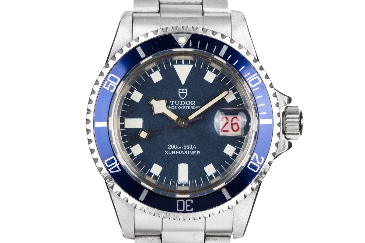 1968 Tudor Snowflake Submariner 7021/0 Blue Confetti Dial with Roulette Date Wheel.