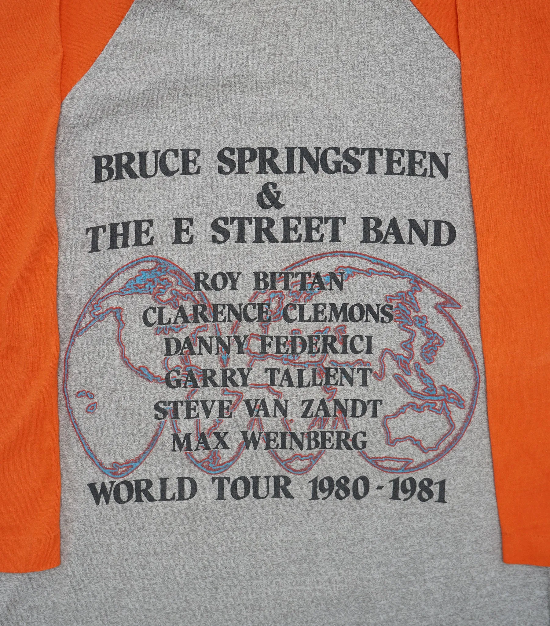 1980 Bruce Springsteen & The E Street Band World Tour Baseball Tee