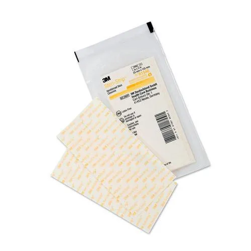 3M Steri-strip Adhesive Skin Closures, Reinforced, 1" X 5" (25mm x 125mm) -100 strips total