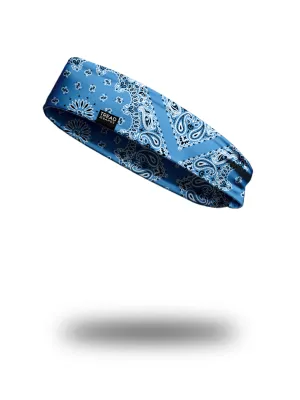 All-Season Contoured Headband -Bret Michaels Blue Bandana