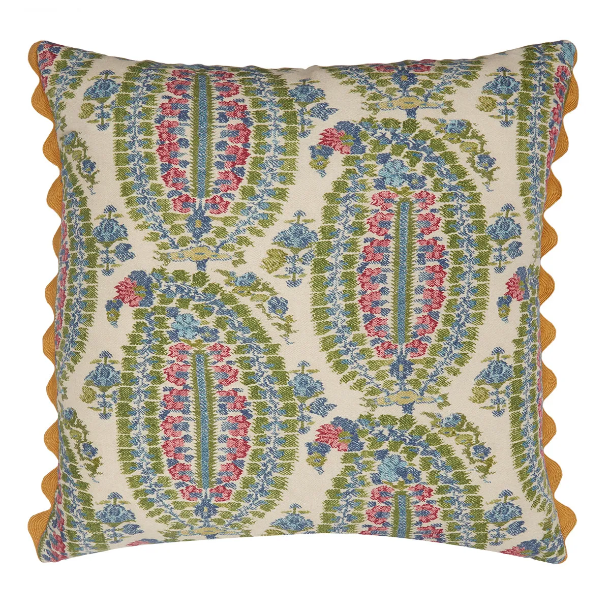 Anoushka Pink Green Blue Square Cushion