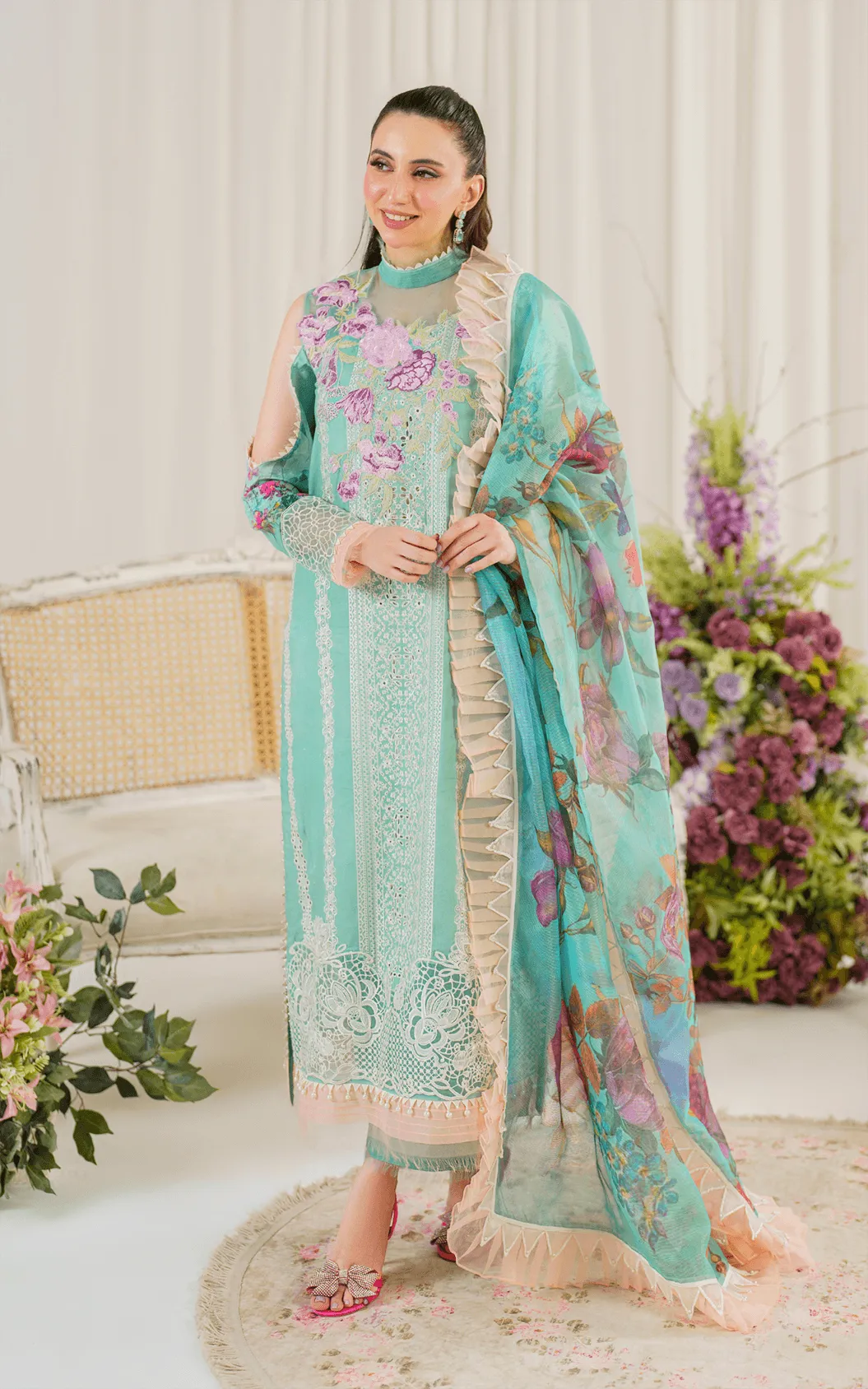 Asifa & Nabeel Pretty in Pink Luxury Lawn – Water Lily (PP-3)