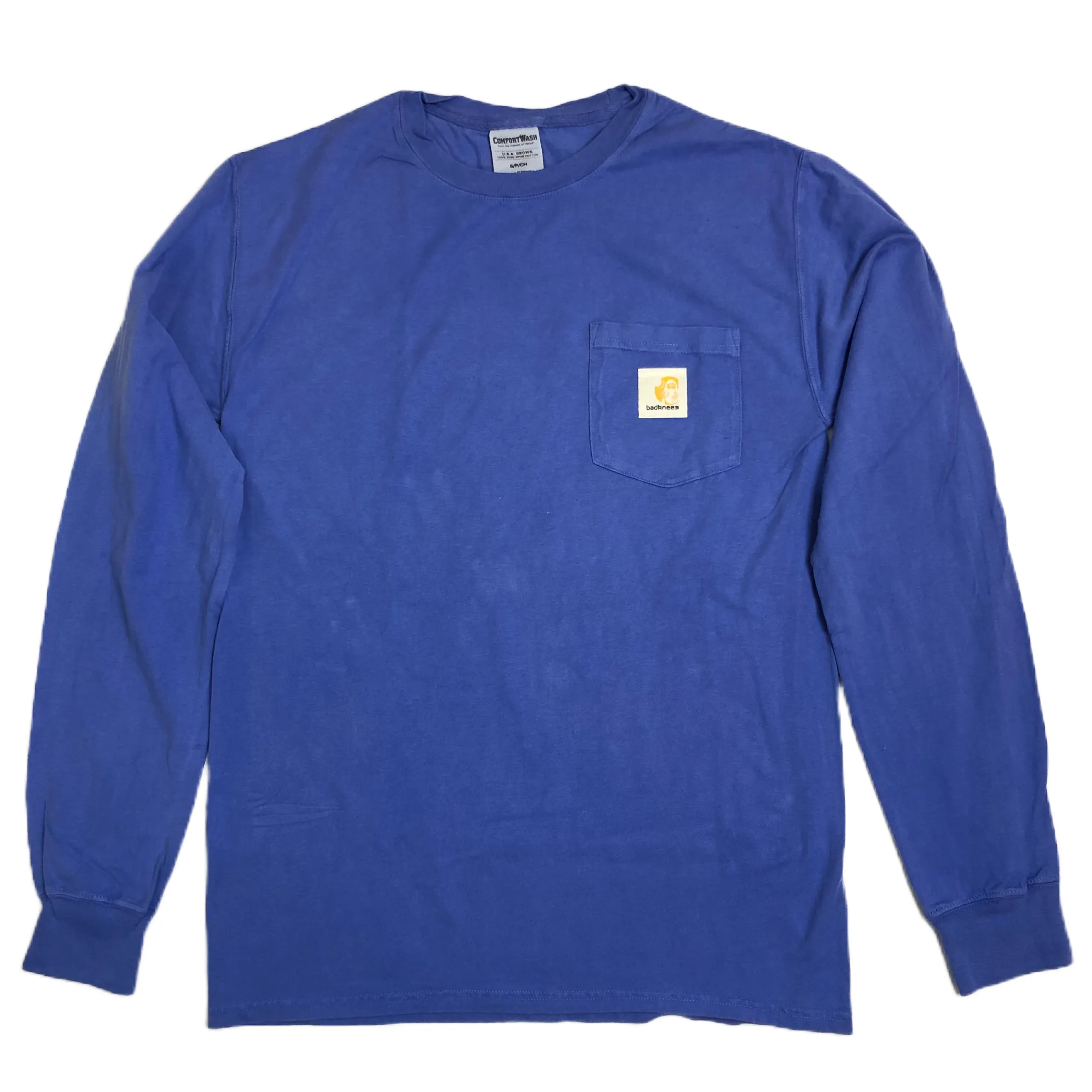 Badknees Workwear Long Sleeve Pocket T-shirt - Forte Blue