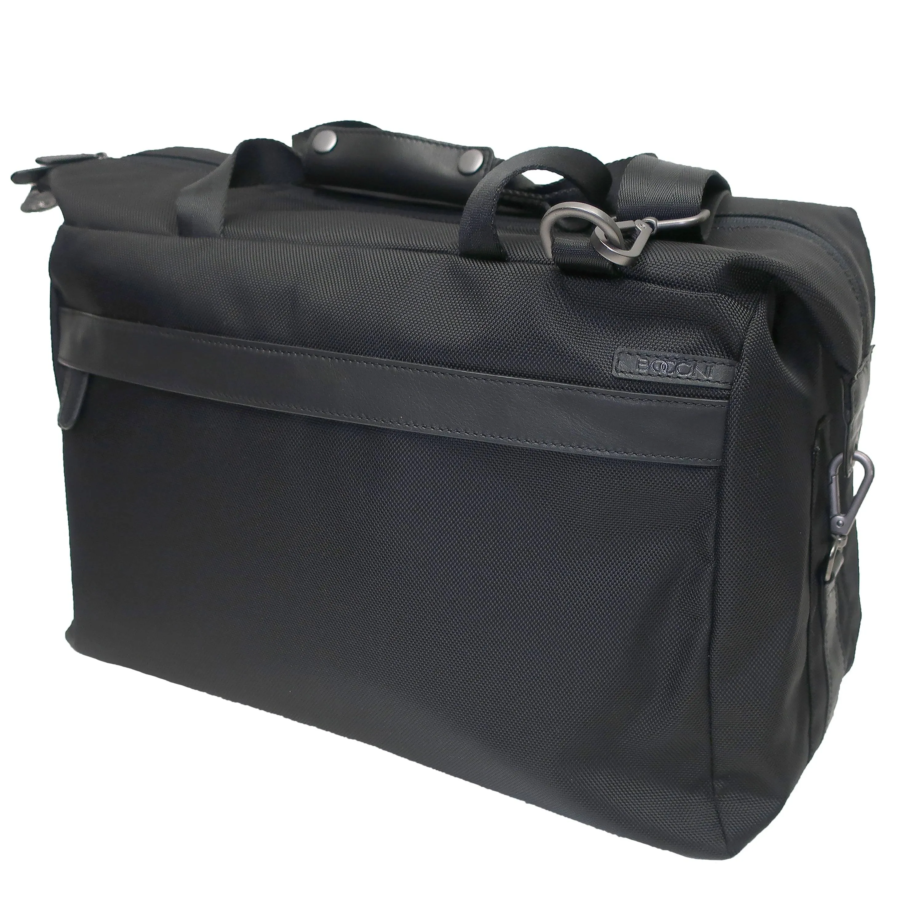 Ballistic Nylon Weekend Duffel Bag With Nappa Leather Trim