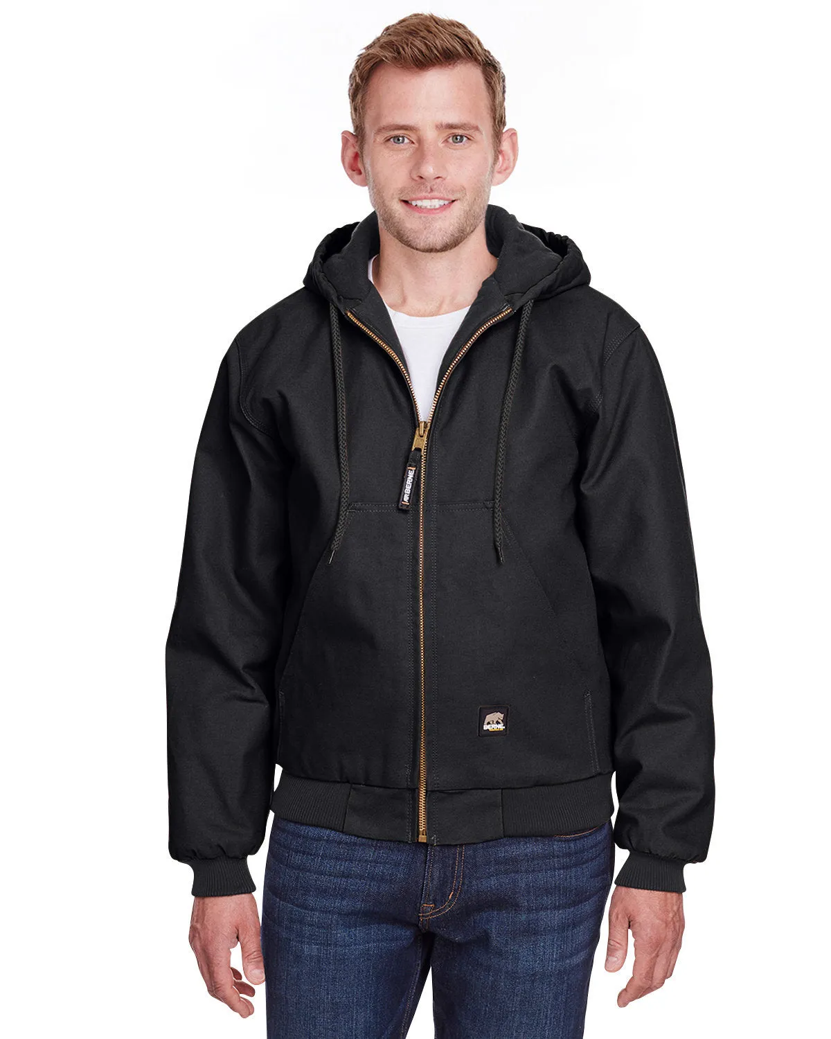 Berne Men's Tall Highland Washed Cotton Duck Hooded Jacket