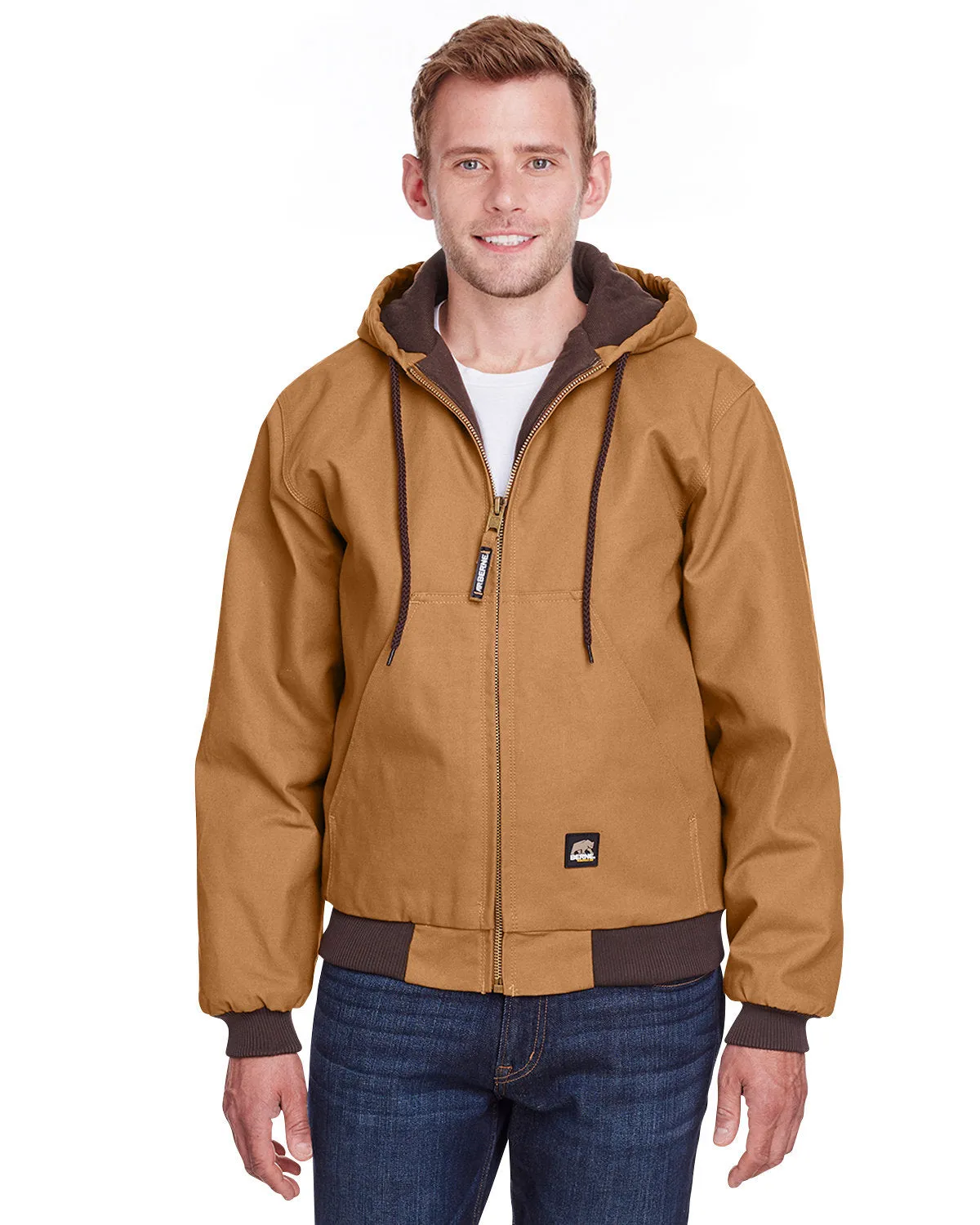 Berne Men's Tall Highland Washed Cotton Duck Hooded Jacket