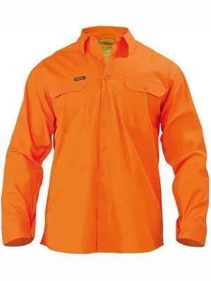 Bisley Workwear Cool Lightweight Hi-vis Cotton Drill Shirt BS6894