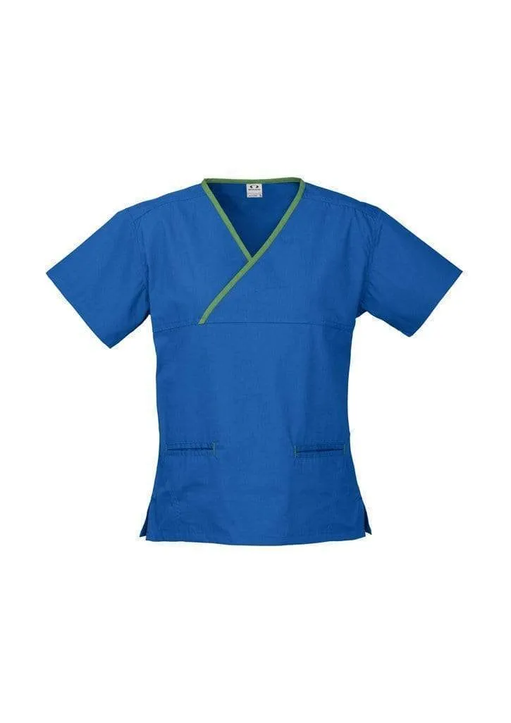 Biz Collection Women’s Contrast Crossover Scrubs Top H10722