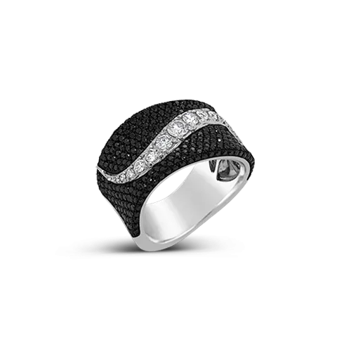 Black Diamond Swirl Design Ring