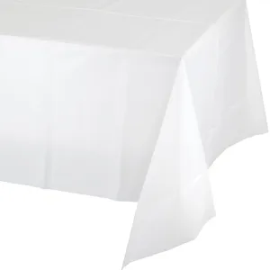 Bulk White Value Friendly Plastic Table Cover (12 per Case)