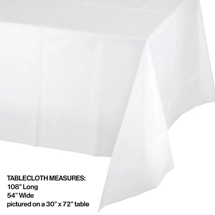 Bulk White Value Friendly Plastic Table Cover (12 per Case)