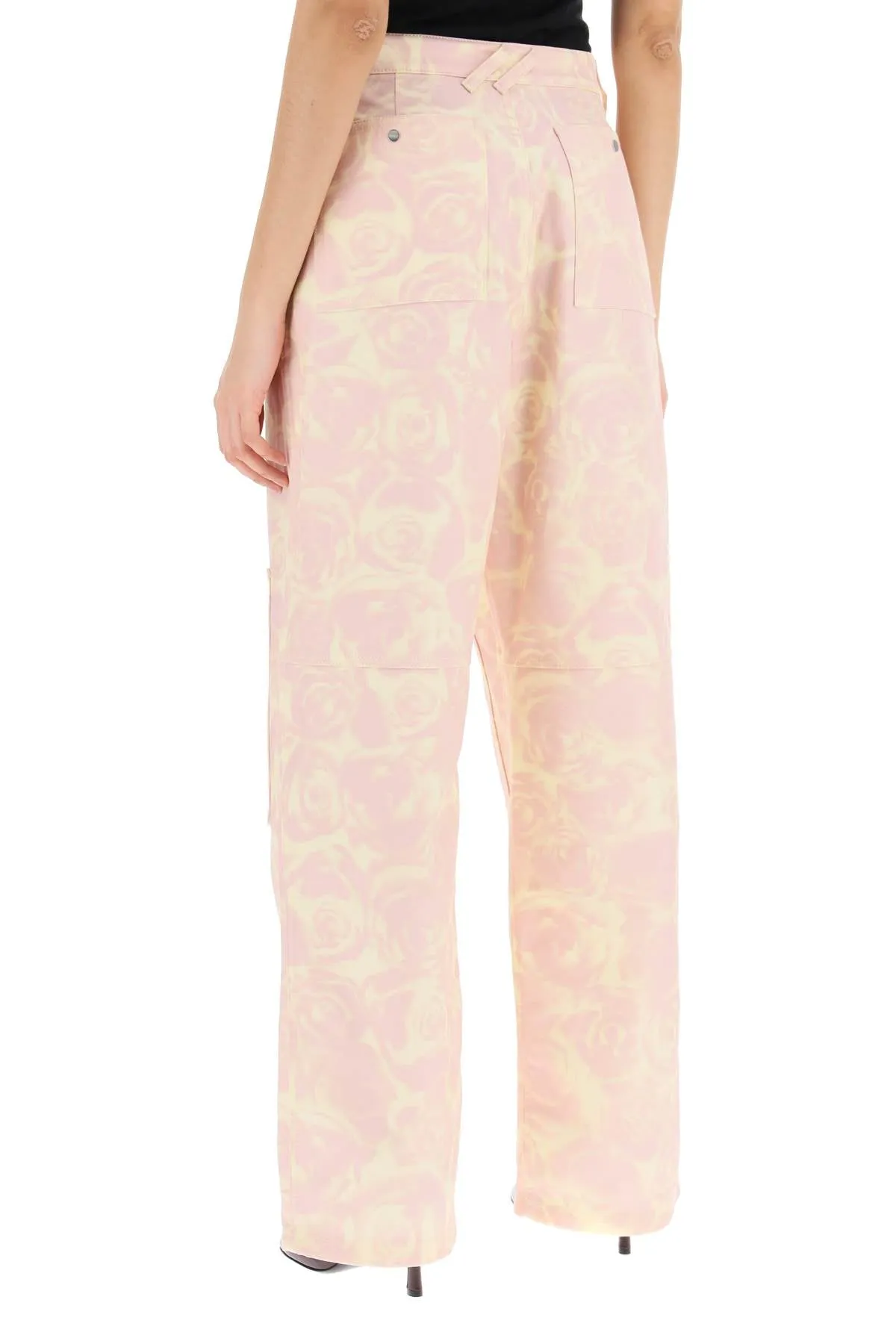 Burberry "rose Print Canvas Workwear Pants"