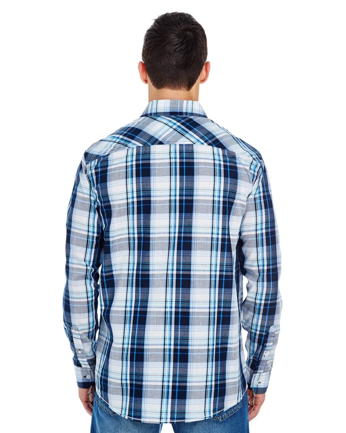 Burnside Men's Long-Sleeve Plaid Pattern Woven Shirt