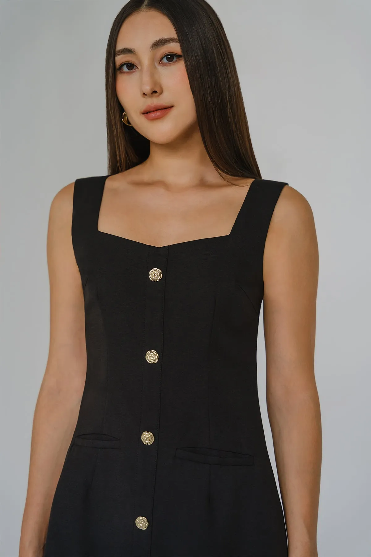 Camellia Tailored Dress (Black)