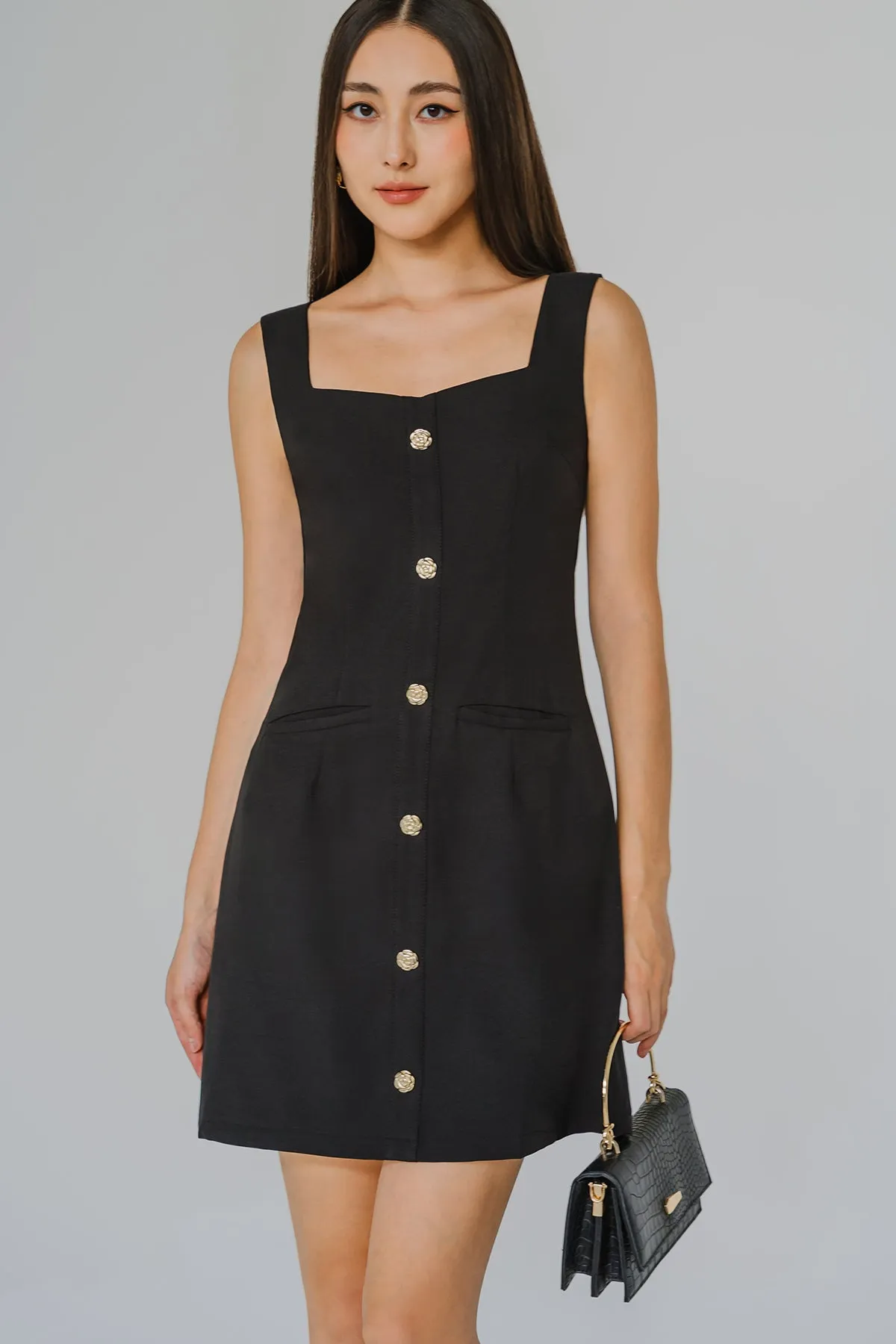 Camellia Tailored Dress (Black)