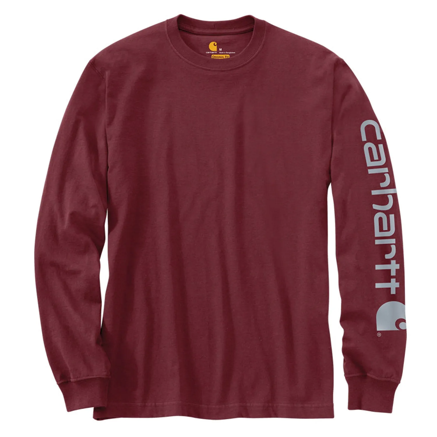 Carhartt Men's Signature Logo Long Sleeve T-Shirt_Port