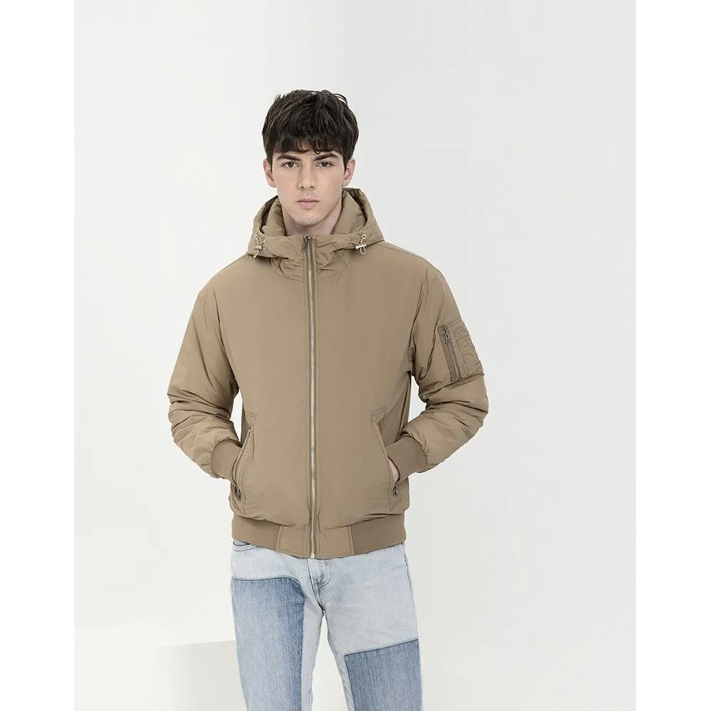 Casual Monochrome Hooded Down Jacket