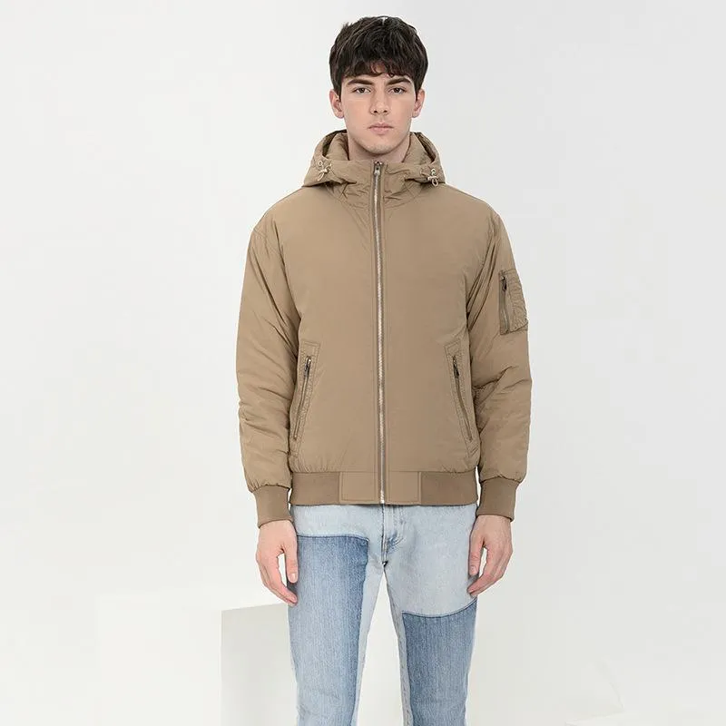 Casual Monochrome Hooded Down Jacket