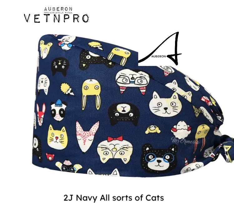 Cat Themed Uniform Hars Caps Scrubs Dog Groomers Vet Assistant Retail Casual Wear Cat Lovers