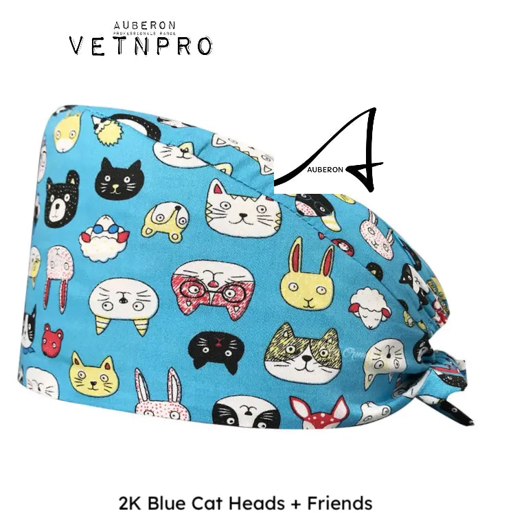 Cat Themed Uniform Hars Caps Scrubs Dog Groomers Vet Assistant Retail Casual Wear Cat Lovers