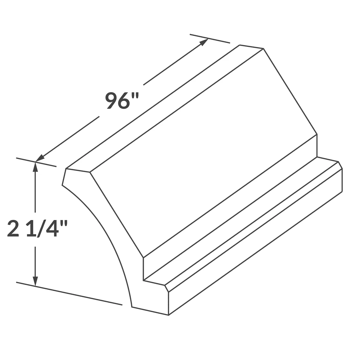 Crown Molding MCROWN-R Colonial Gray LessCare 96 in. width 2.25 in. height