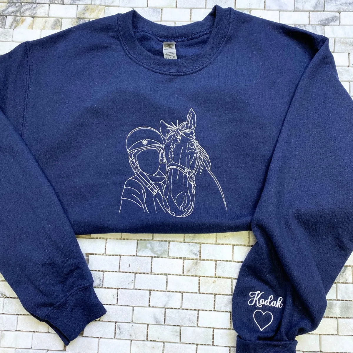 Custom Embroidered Horse Sweatshirts from Your Photo