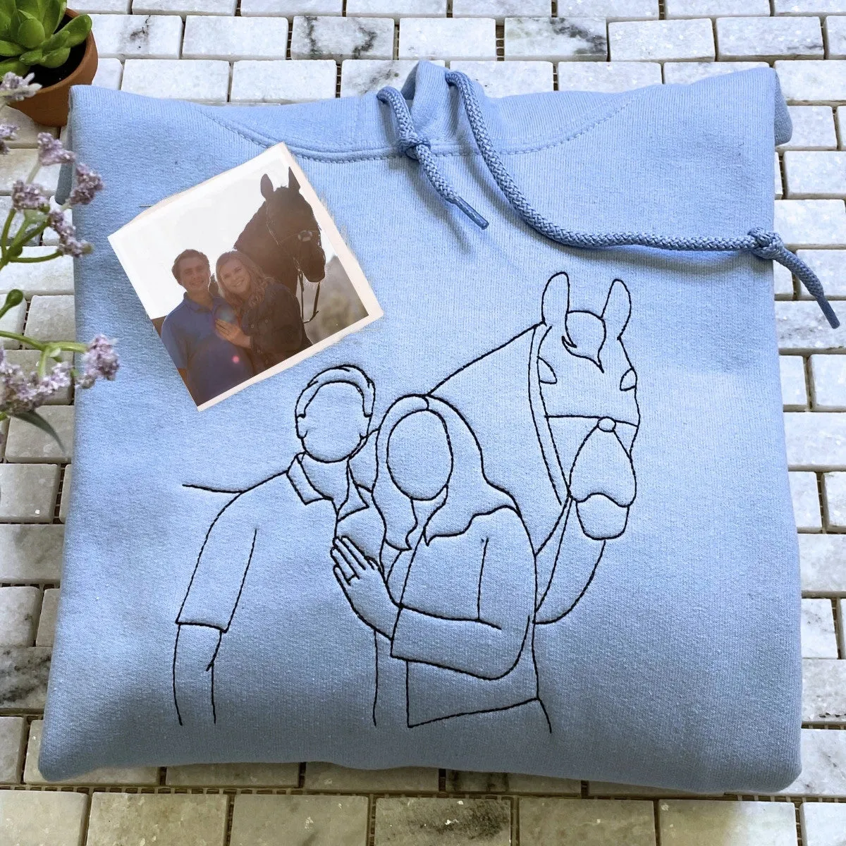 Custom Embroidered Horse Sweatshirts from Your Photo