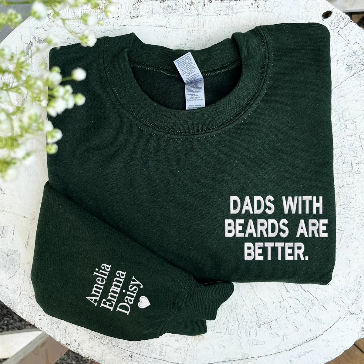 Dads with Beards Are Better Sweatshirt or Hoodie, Embroidered Kids Names