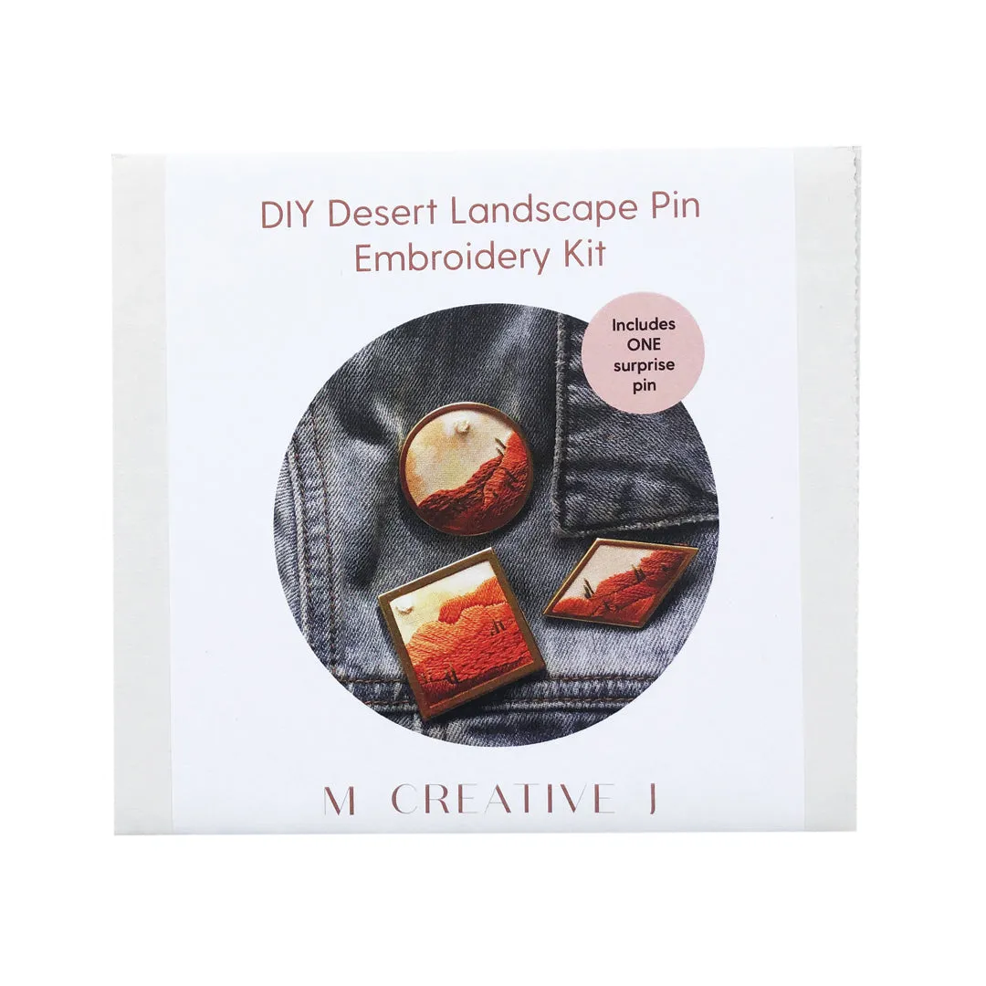 Desert Landscape Pin - Beginner DIY Embroidery Craft Kit