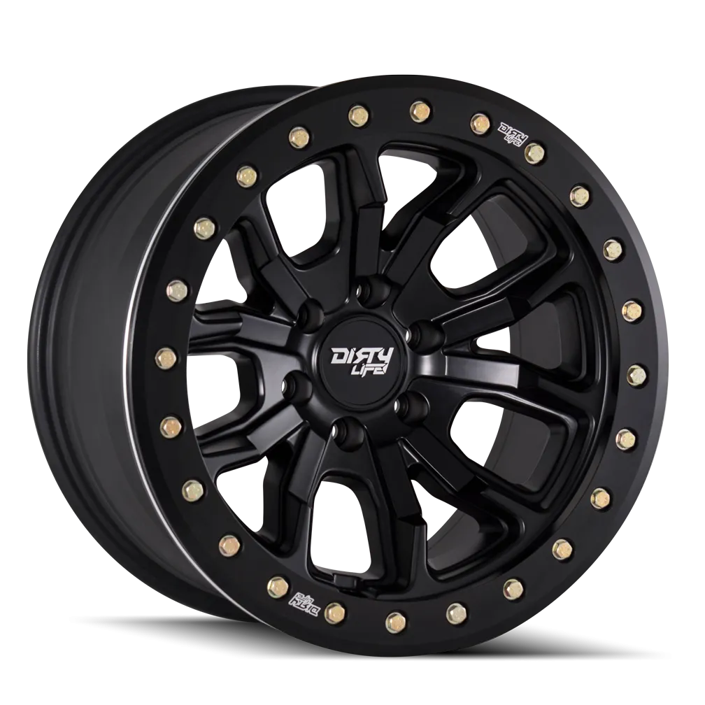 DIRTY LIFE 9303 | MATTE BLACK W/SIMULATED RING | 6x139.7 | 17x9 | -38mm