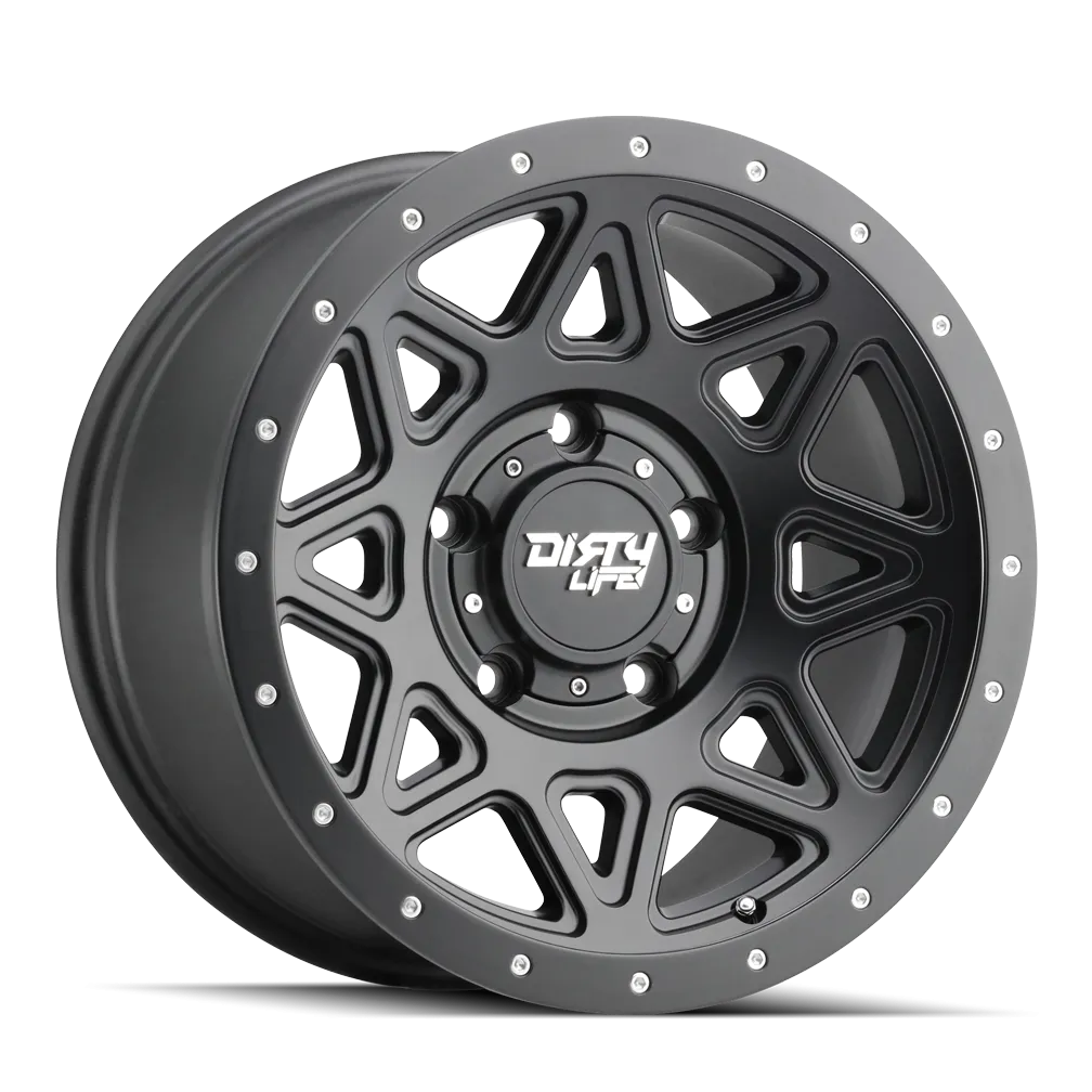 DIRTY LIFE 9305 | MATTE BLACK W/SIMULATED RING | 6x139.7 | 18x9 | 0mm