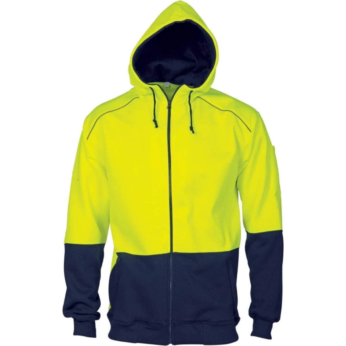 Dnc Workwear Hi-vis Contrast Piping Fleecy Hoodie - 3728