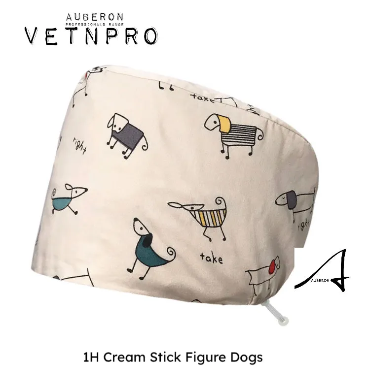 Dog Themed Hats Uniform Groomers Vet Assistants Shop Salon Headwear Scrubs Caps many gorgeous designs Cats Animals Floral Toons Breed Specific Quality Cotton