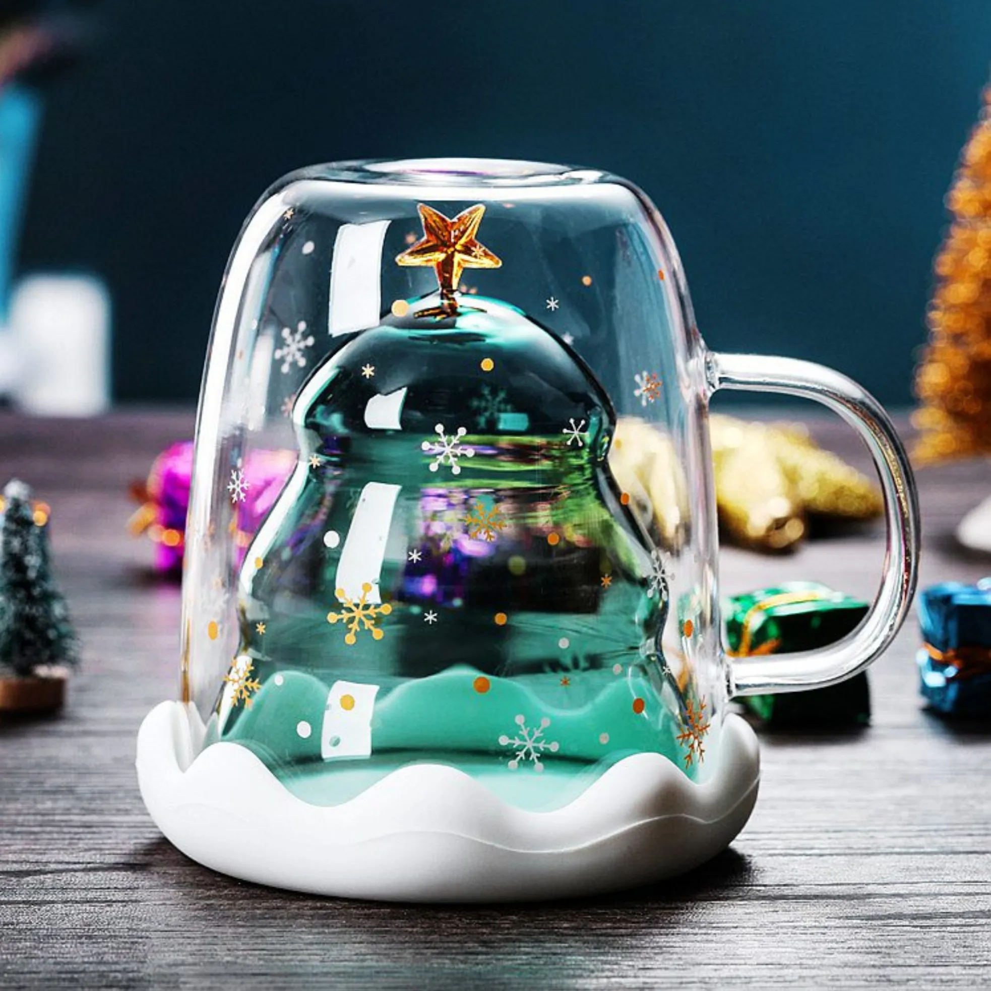 Double Layer Christmas Tree Coffee Mug