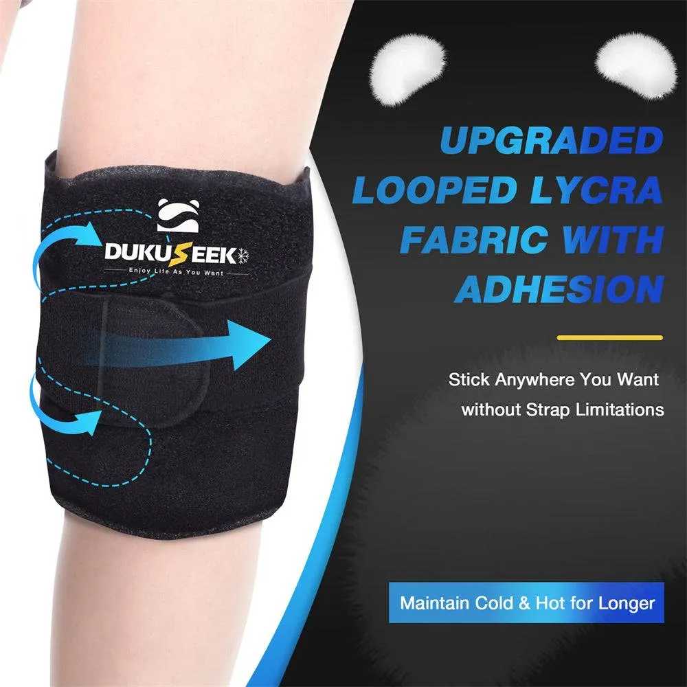 DUKUSEEK Knee Ice Pack Wrap Cold Compression Therapy for Knee Pain - 2 Pcs