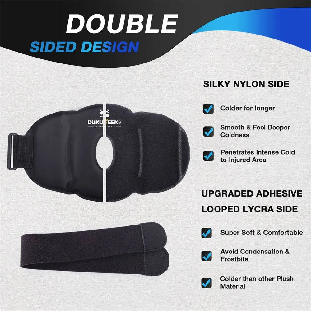 DUKUSEEK Knee Ice Pack Wrap Cold Compression Therapy for Knee Pain - 2 Pcs