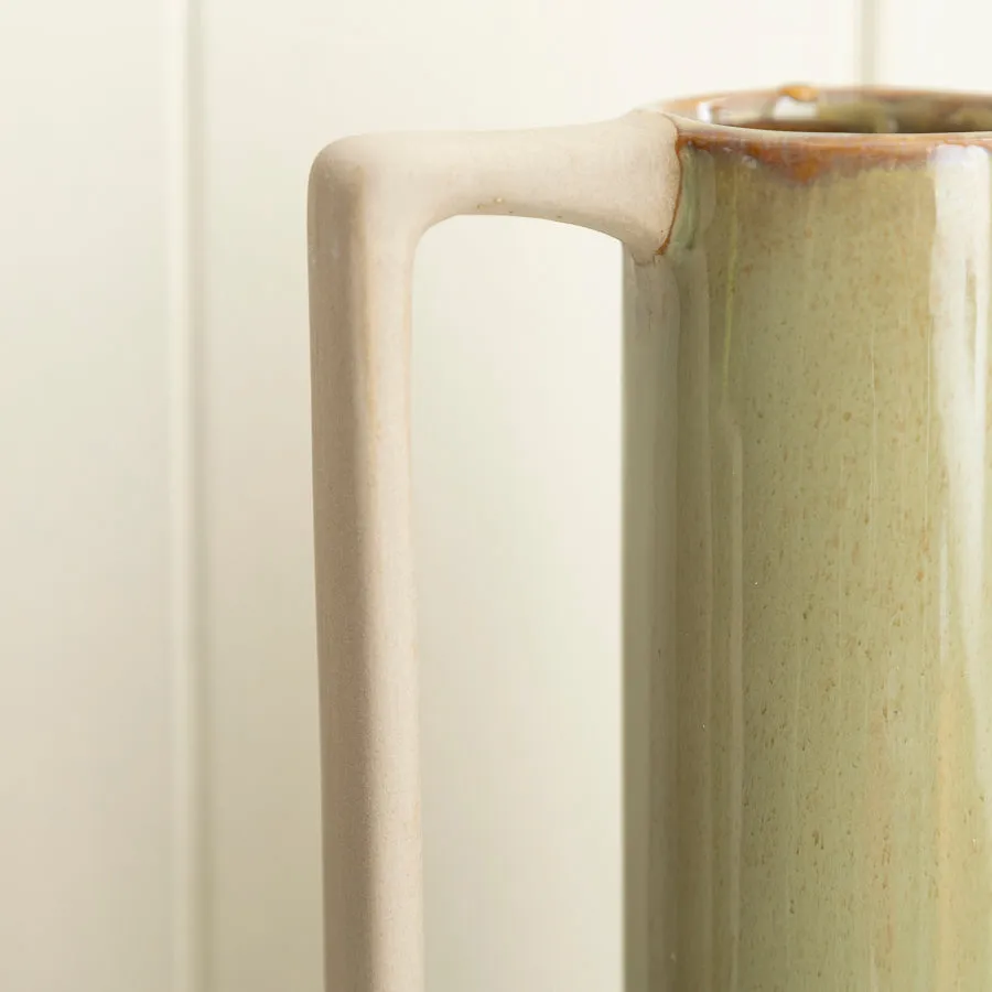 Elegant Ceramic Jug Vases - Sage Green