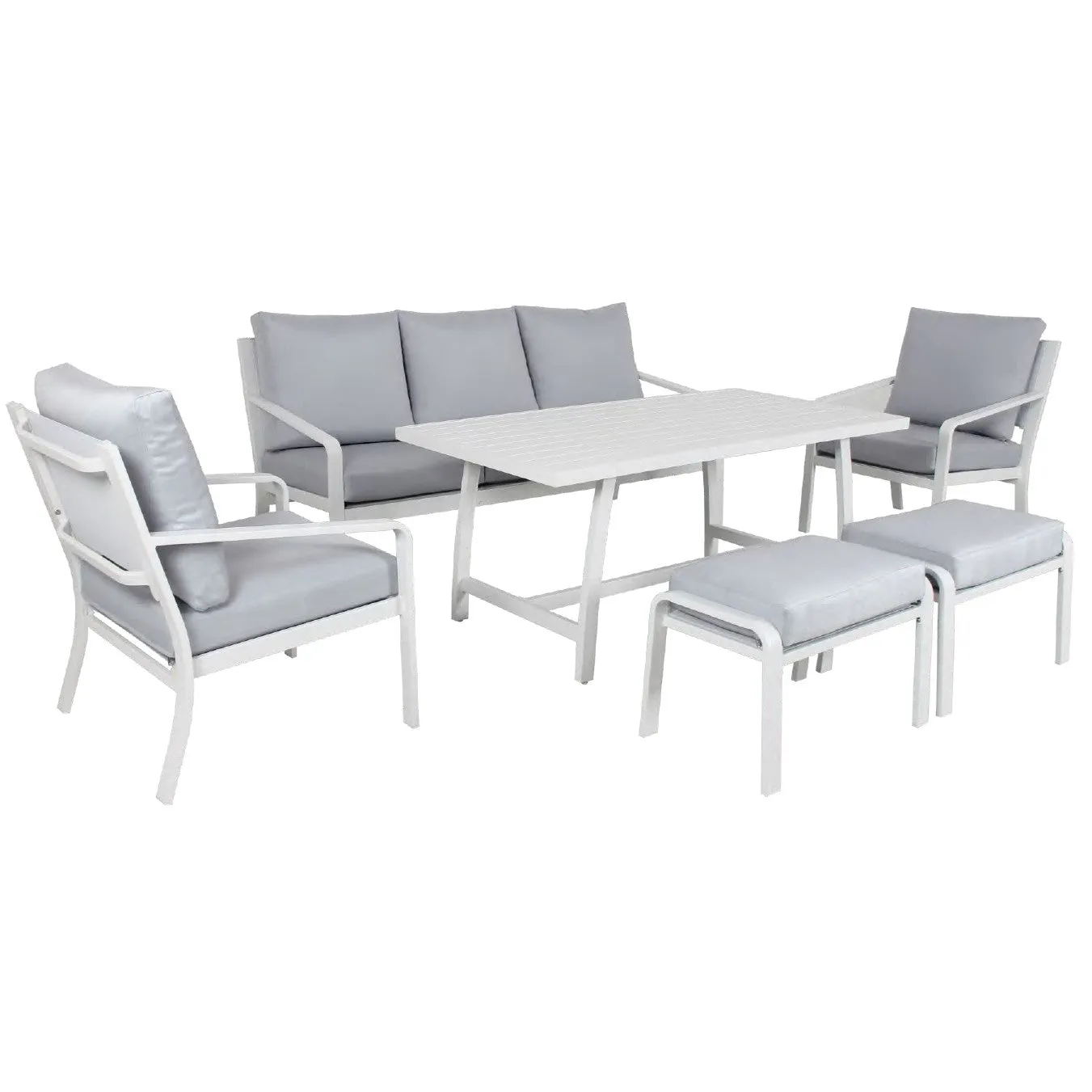 EURO 6pc Aluminium Outdoor Lounge & Dining Set