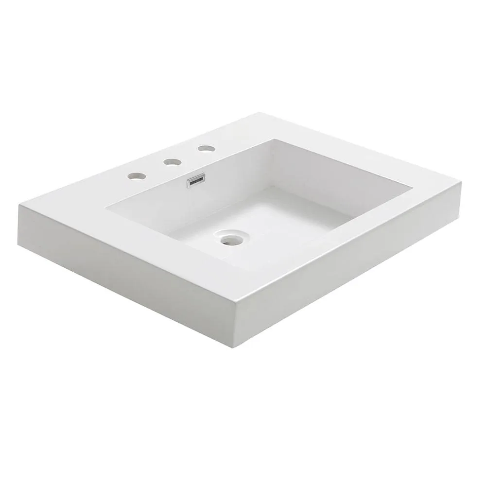 Fresca FVS8070WH Potenza 28" White Integrated Sink with Countertop