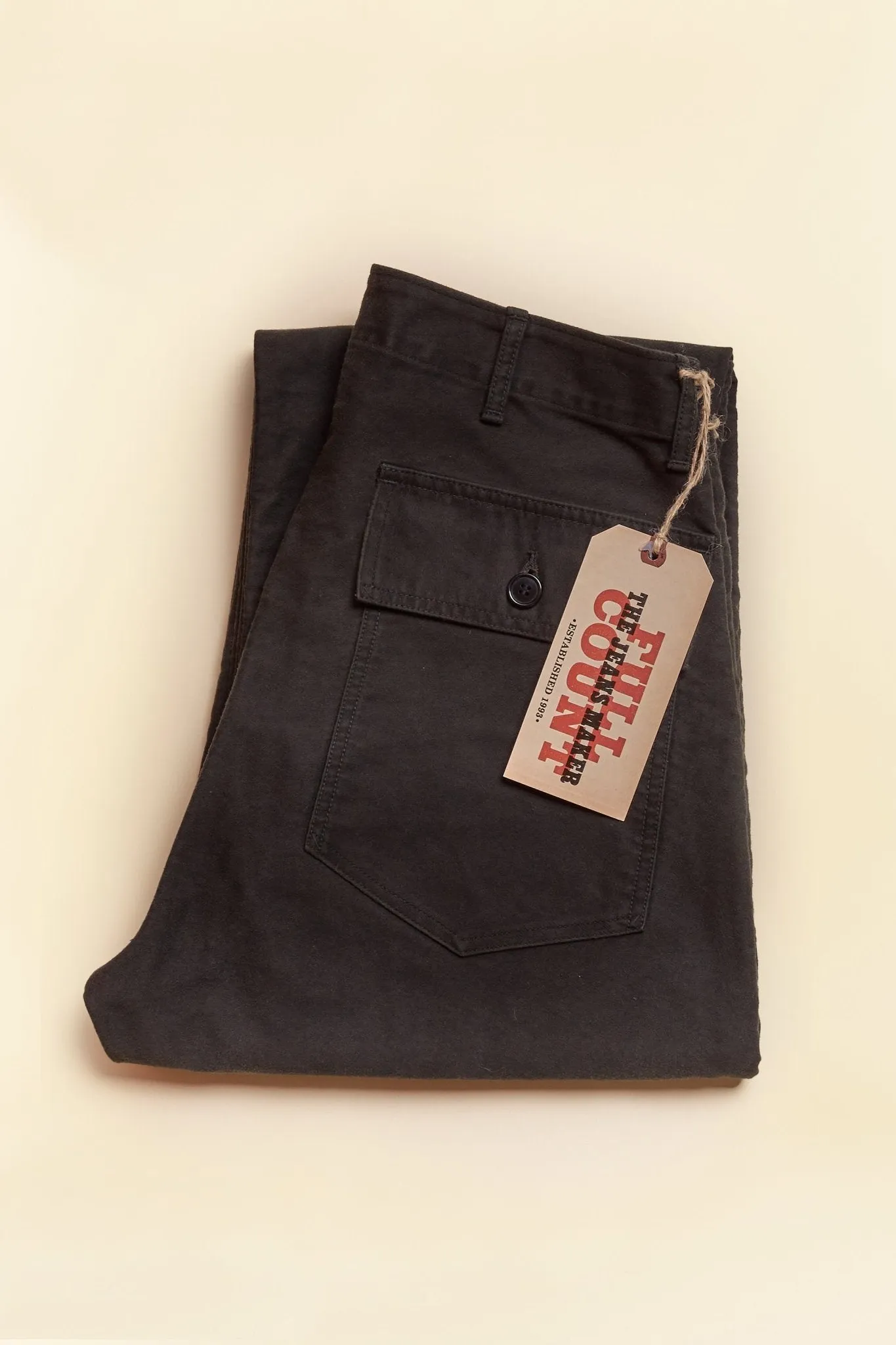 Fullcount French Moleskin Utility Trouser - Black