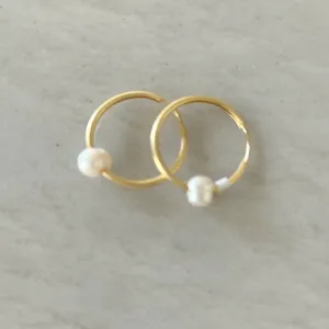 Gold-Plated Small Hoops and Pearl Earrings | Timeless Elegance & Contemporary Style | By Pearly Girls