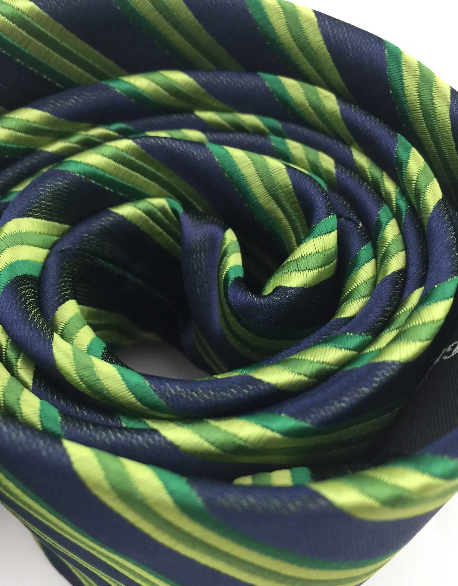 Green and Black Striped Tie