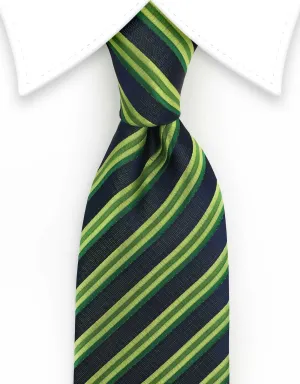 Green and Black Striped Tie