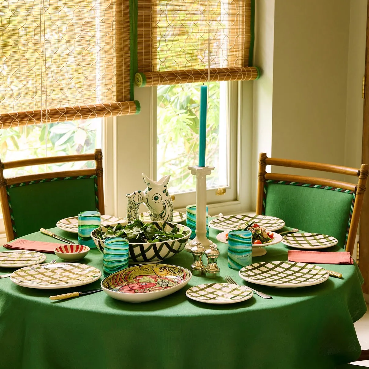 Green Trellis Serving Bowl