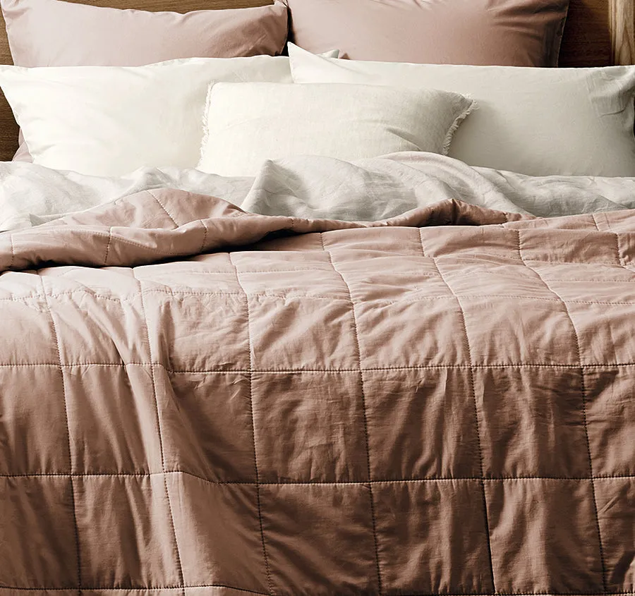 Halo Organic Cotton Coverlet Rosewater